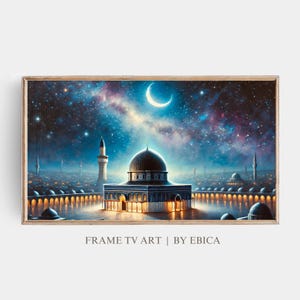 Ramadan Samsung Frame TV Art | Islamic Frame TV Art | Al-Aqsa Mosque 4K Painting | Al-Quds Palestine Wall Art | Muslim Ramadan Home Decor