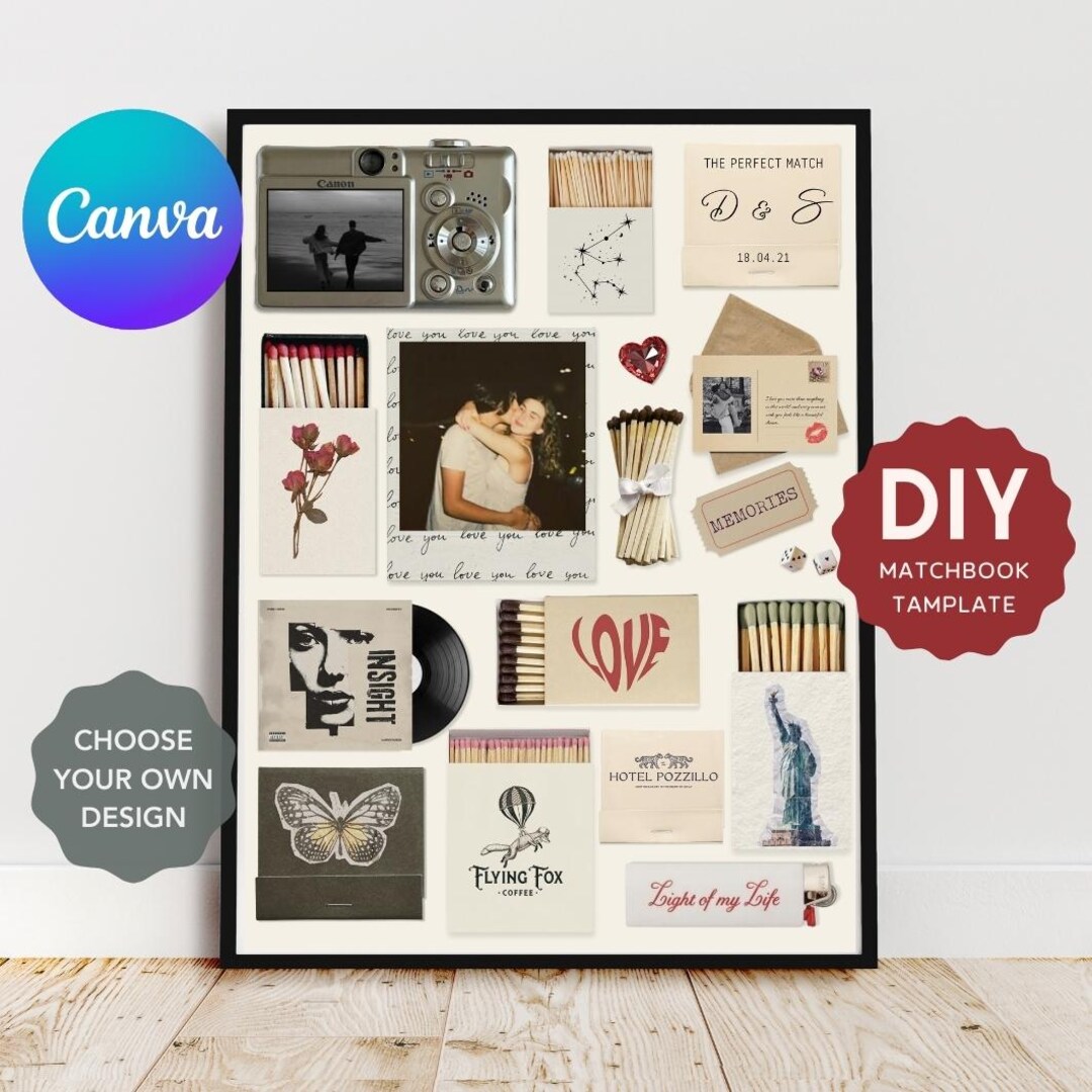 Matchbook Poster Template, Custom Matchbook Design, Blank Matchbook