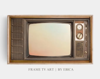 Vintage Samsung lijst tv-kunst | Fotoafbeelding retro televisie | Blanco uitgeschakelde tv-foto, decor jaren 50/60 | Retro tv-kunstwerk | 4K-download