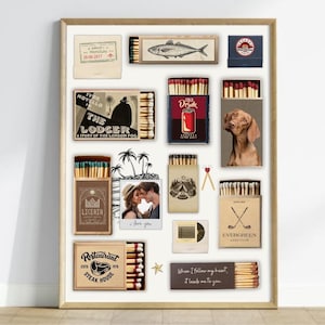 Custom Matchbook Art | Personalized Matchbox Poster | Vintage Matchbook Print | Retro Matchbox Wall Art | Digital Anniversary Gift for Him