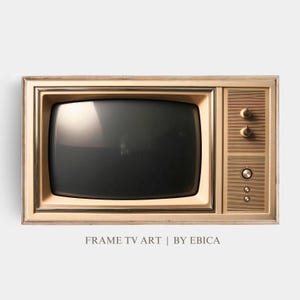 Vintage Samsung Frame TV Art | Retro Television Photo Image | Retro TV Artwork | Blank Turned Off Tv Photo, 1950s 1960s Decor | Digital File