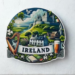 Ireland Sticker - 16 x 15.5 cm | Weatherproof & UV-resistant | Celtic Design / Travel Sticker