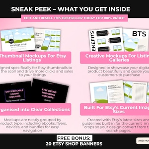 2000+ Etsy Listing Mockup Bundle Canva Editable Templates, Mega Mockup Library for Digital Products with PLR Private Label Rights, DFY image 10