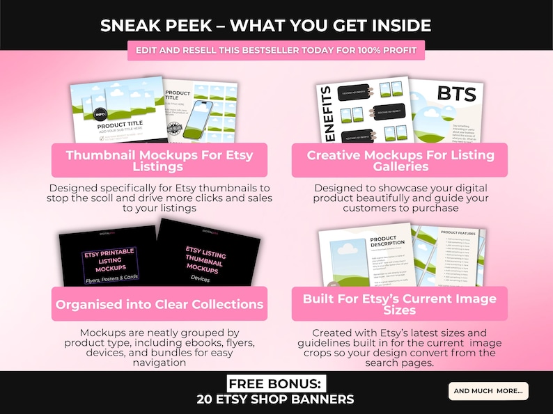 2000+ Etsy Listing Mockup Bundle Canva Editable Templates, Mega Mockup Library for Digital Products with PLR Private Label Rights, DFY image 10
