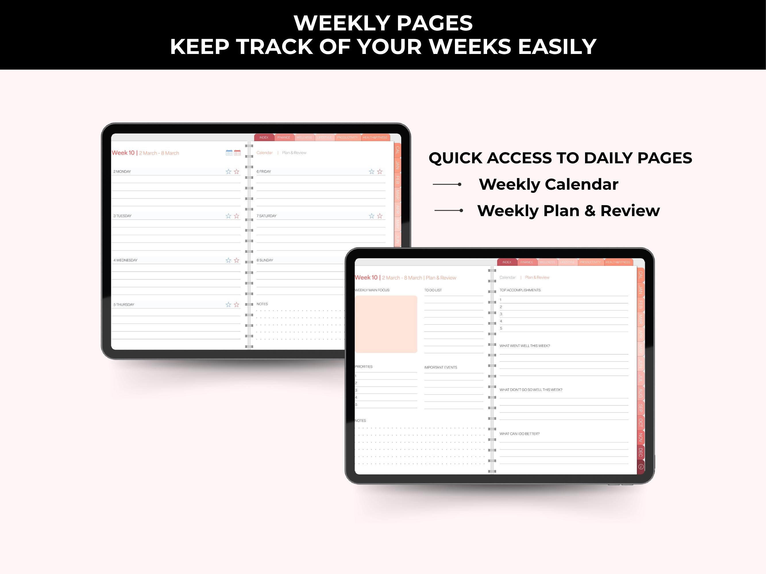 All in One Digital Planner 2026-2027, Dated and Hyperlinked Planner for ...