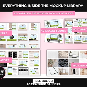 2000+ Etsy Listing Mockup Bundle Canva Editable Templates, Mega Mockup Library for Digital Products with PLR Private Label Rights, DFY image 5