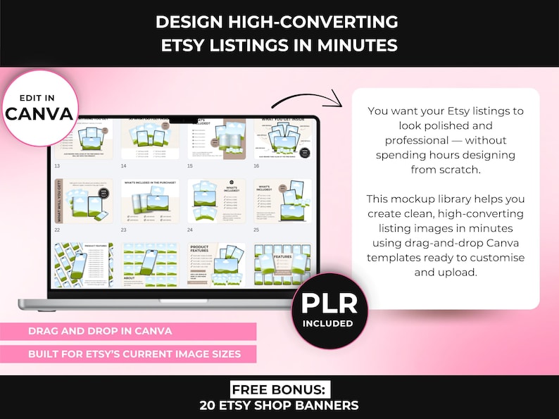 2000+ Etsy Listing Mockup Bundle Canva Editable Templates, Mega Mockup Library for Digital Products with PLR Private Label Rights, DFY image 2