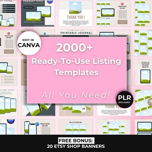 2000+ Etsy Listing Mockup Bundle Canva Editable Templates, Mega Mockup Library for Digital Products with PLR Private Label Rights, DFY image 3