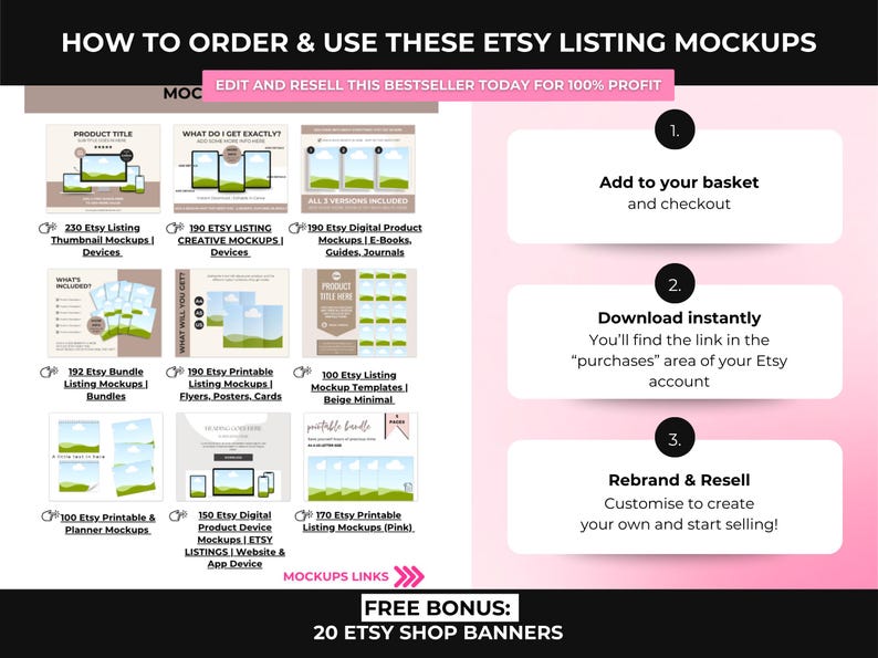2000+ Etsy Listing Mockup Bundle Canva Editable Templates, Mega Mockup Library for Digital Products with PLR Private Label Rights, DFY image 13