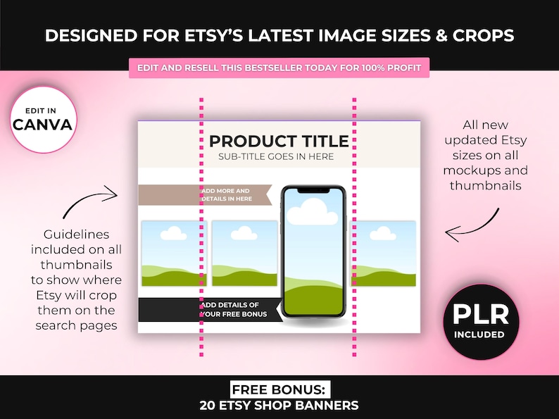 2000+ Etsy Listing Mockup Bundle Canva Editable Templates, Mega Mockup Library for Digital Products with PLR Private Label Rights, DFY image 6