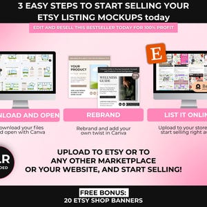 2000+ Etsy Listing Mockup Bundle Canva Editable Templates, Mega Mockup Library for Digital Products with PLR Private Label Rights, DFY image 11