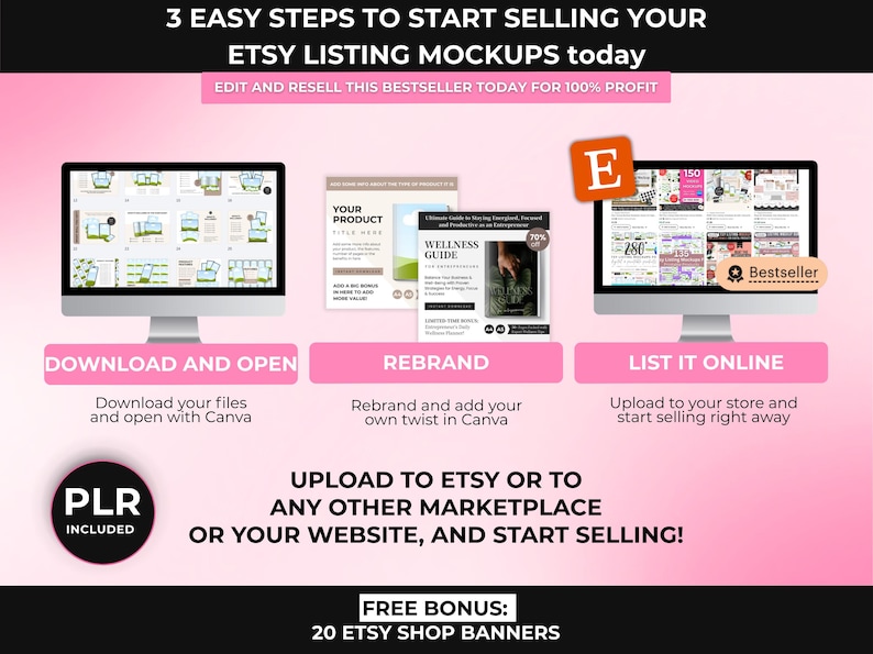 2000+ Etsy Listing Mockup Bundle Canva Editable Templates, Mega Mockup Library for Digital Products with PLR Private Label Rights, DFY image 11