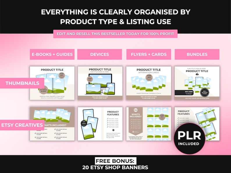 2000+ Etsy Listing Mockup Bundle Canva Editable Templates, Mega Mockup Library for Digital Products with PLR Private Label Rights, DFY image 7