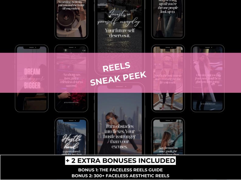 Mindset Reels for Women
PLR Hustle Mindset Reels
Viral Reels for Instagram
Editable Hustle Mindset Reels
Instagram Reels Bundle
Luxury Motivation Reels
Viral Motivational Reels
Faceless Instagram Reels
Aesthetic Reels for Instagram
Digital Marketing Reels
Master Resell Rights Bundle
Boss Babe Instagram Reels
Instagram Viral Post Pack