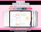 All in One Digital Planner 2026-2027, Dated and Hyperlinked Planner for iPad Android, GoodNotes & Notability Daily Digital Journal Planner