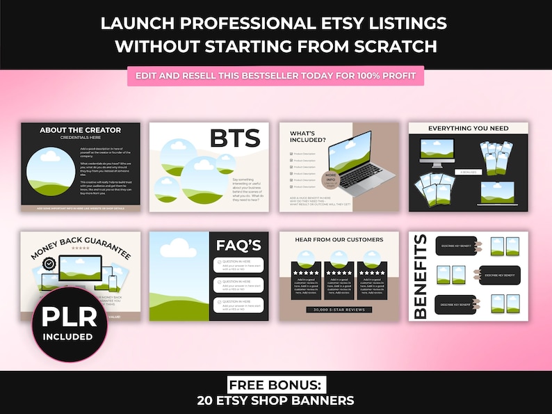 2000+ Etsy Listing Mockup Bundle Canva Editable Templates, Mega Mockup Library for Digital Products with PLR Private Label Rights, DFY image 8