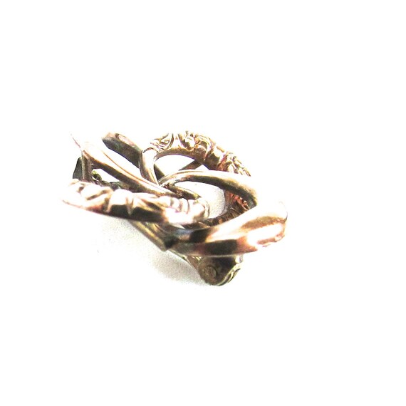 Love Knot Lace Pin Brooch Gold Filled Edwardian V… - image 3