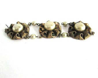 Haskell Type Necklace Supply Bracelet Part Faux Pearl Supply Assemblage Jewelry