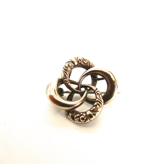 Love Knot Lace Pin Brooch Gold Filled Edwardian V… - image 1