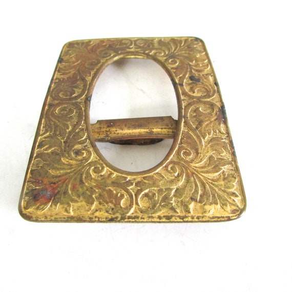 Art Nouveau Sash Buckle Brass Supply Antique - image 2