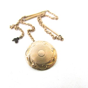 Victorian Pocket Watch Chain Vest Button Clip Gold Filled Scrolls Fob
