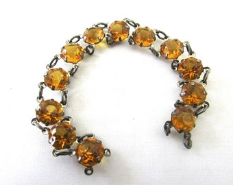 Vintage Topaz Crystal Prong Set Open Back Art Deco Assemblage Supply Chain