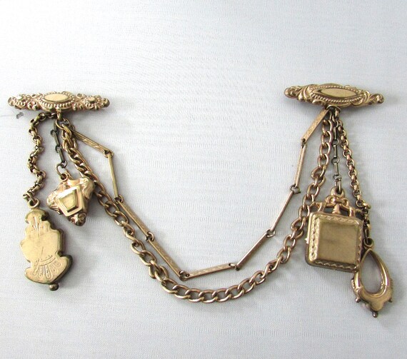 Chatelaine Sweater Guard Brooch Cloak Victorian St
