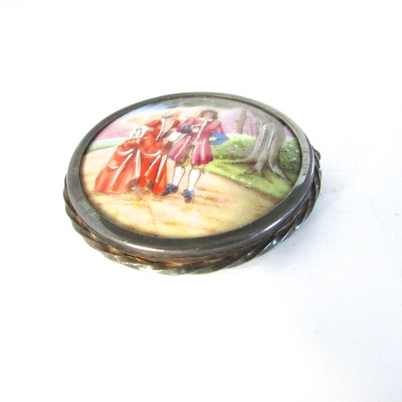 Limoges Brooch Portrait Hand Painted Enamel Pin P… - image 6