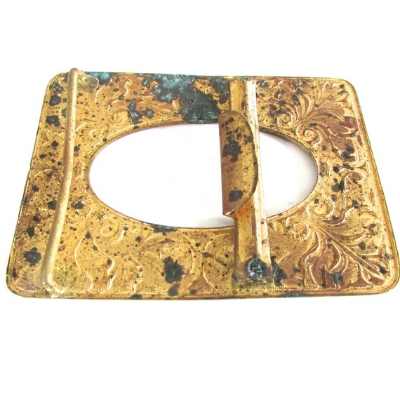 Art Nouveau Sash Buckle Brass Supply Antique - image 4