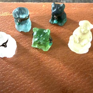 RESERVED FOR Melissa Only balance Czech Glass Animal Charms Green glow