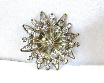 Paste Star Hat Pin Top Brass Supply Assemblage Antique Vintage Bridal