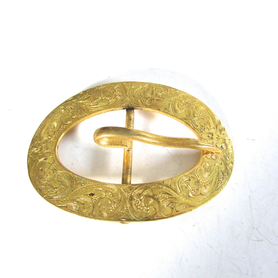 Art Nouveau Sash Buckle Pinchbeck Antique Foliate Oval - Etsy display picture 1