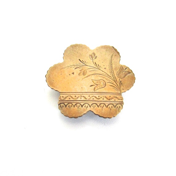 Victorian Gold Topped Chased WatchPin Brooch Fill… - image 2