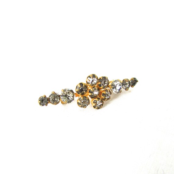 Paste Bar Pin Brooch Late Art Deco Vintage Rhines… - image 3