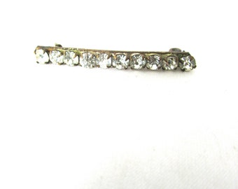 French Paste Rhinestone Brooch Bar Pin Victorian Bridal Supply Hair Accessory Barrette