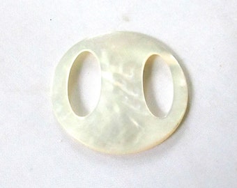 Mother Of Pearl Sash Buckle Carved Shell MOP Jewelry Supply Bridal