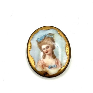 Hand Painted Enamel brooch As Is Supply Porcelain Brooch Lady Antique