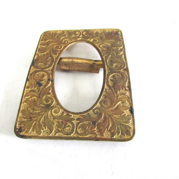 Art Nouveau Sash Buckle Brass Supply Antique - image 3