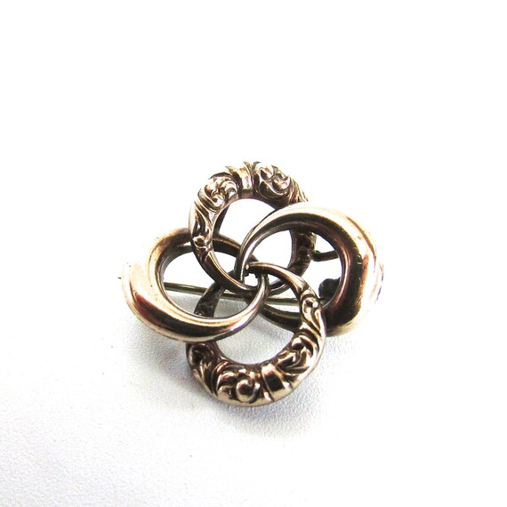 Love Knot Lace Pin Brooch Gold Filled Edwardian V… - image 4