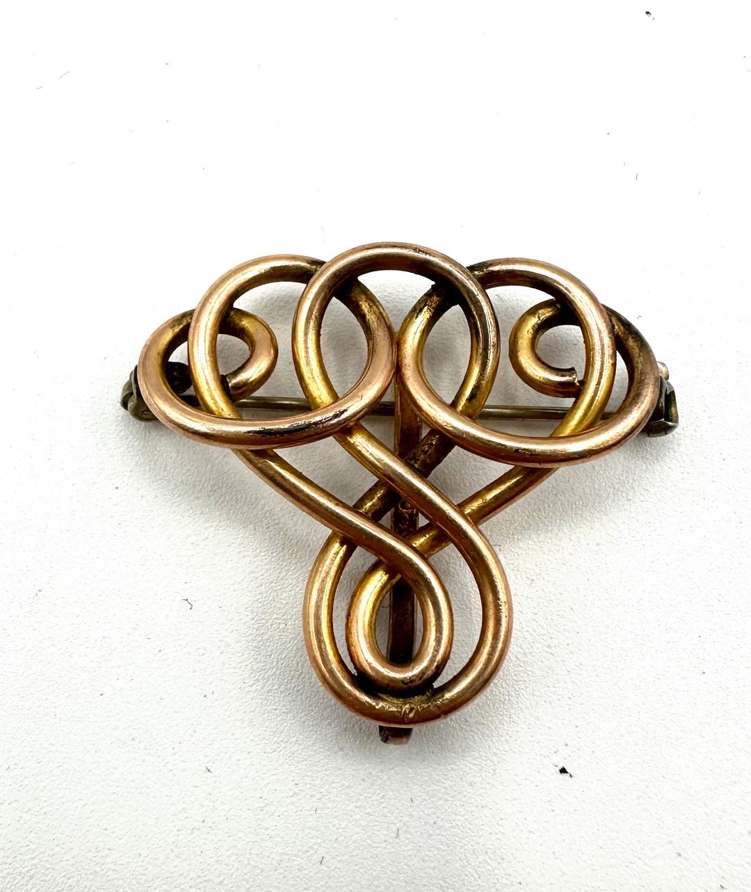 Watch Pin Brooch Swirl Charm Holder Gold Filled Edwardian Victorian - Etsy