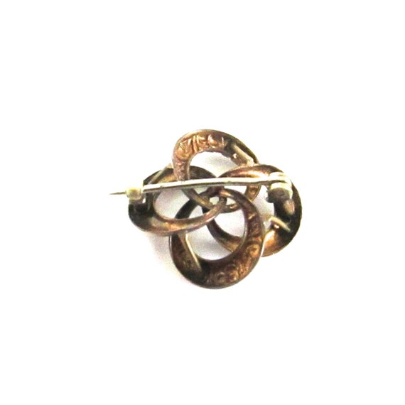 Love Knot Lace Pin Brooch Gold Filled Edwardian V… - image 6