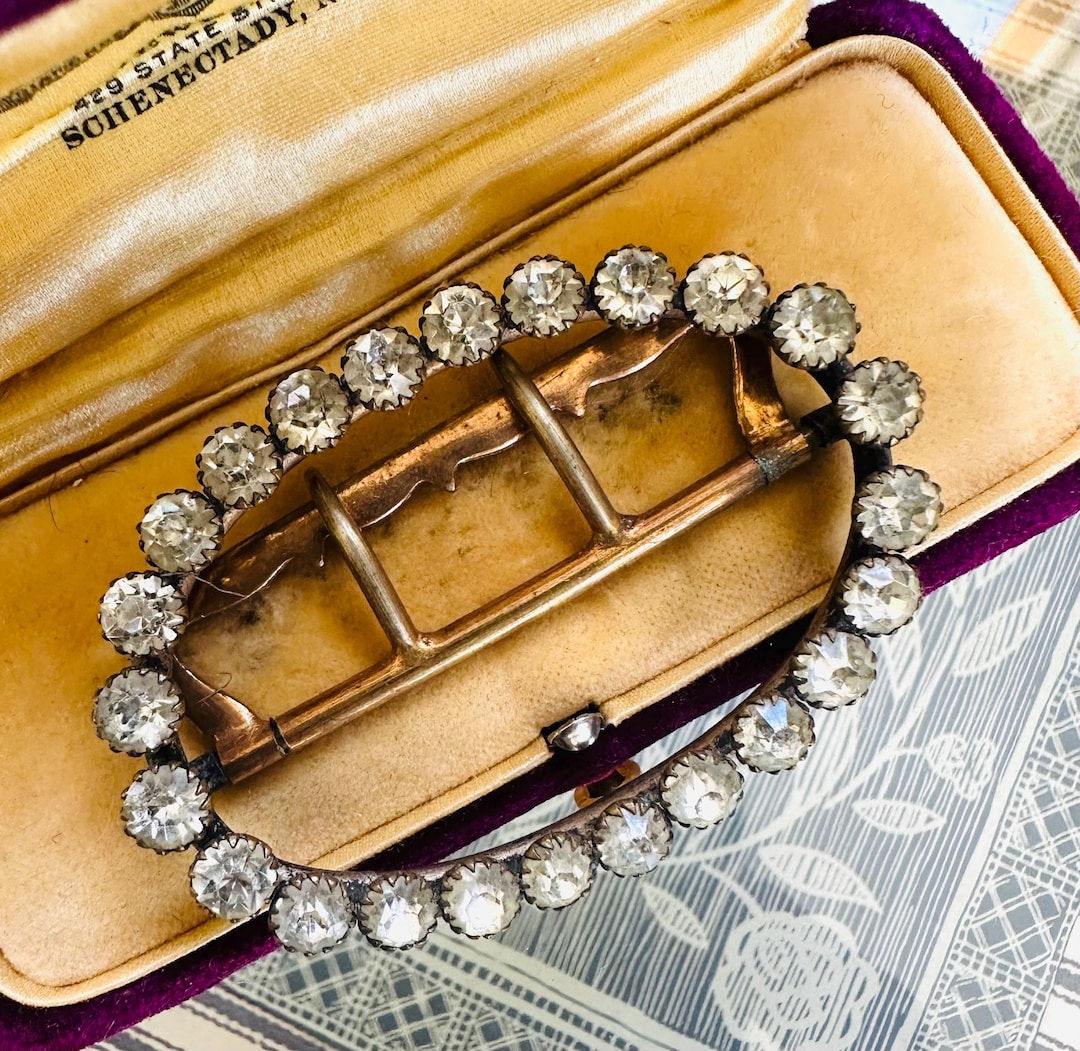 French Paste Rhinestone Sash Knee Buckle Victorian Edwardian Bridal - Etsy