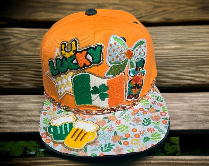 Fun - embellished - handcrafted- St Patrick's day - baseball cap