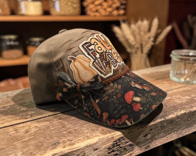 Fun - embellished - handcrafted- Fall themed-  Baseball - Trucker hat