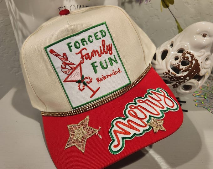 Christmas - Hand Crafted - Holiday  Themed  - Baseball / Trucker Hat
