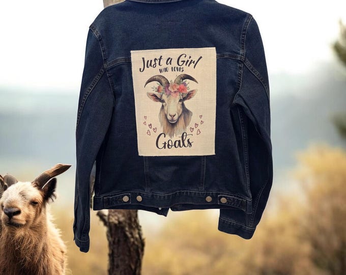Blue Denim Western themed - Goat Lover - Jacket - women's small