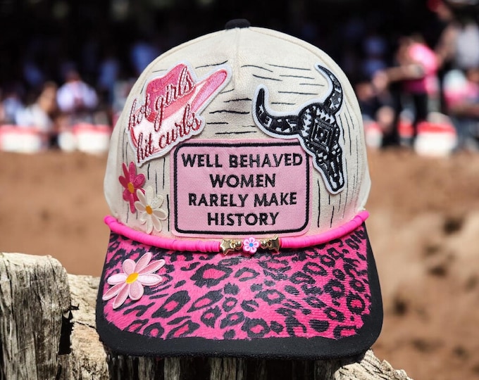 Fun - embellished - handcrafted- Cowboy / rodeo style -- baseball cap