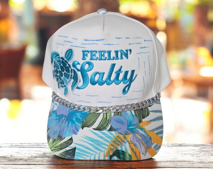 Fun - embellished - handcrafted- Beach - Cruise themed - baseball cap