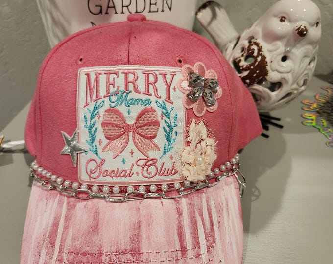 Christmas - Hand Crafted - Holiday  Themed  - Baseball / Trucker Hat