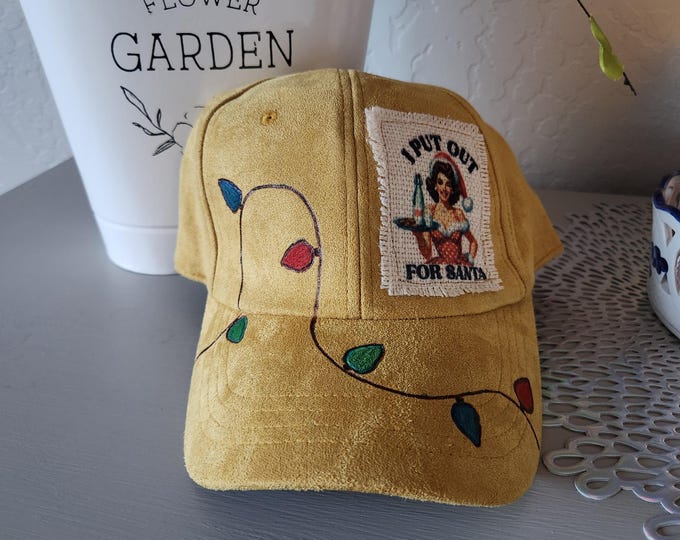 Hand Burned and Painted - Christmas - Holiday  Themed  - Baseball / Trucker Hat